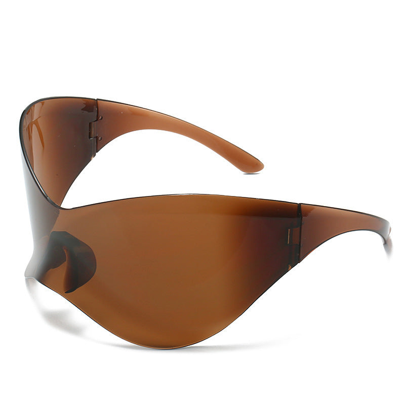 Plastic Super Large Rim Siamese Sports Sunglasses