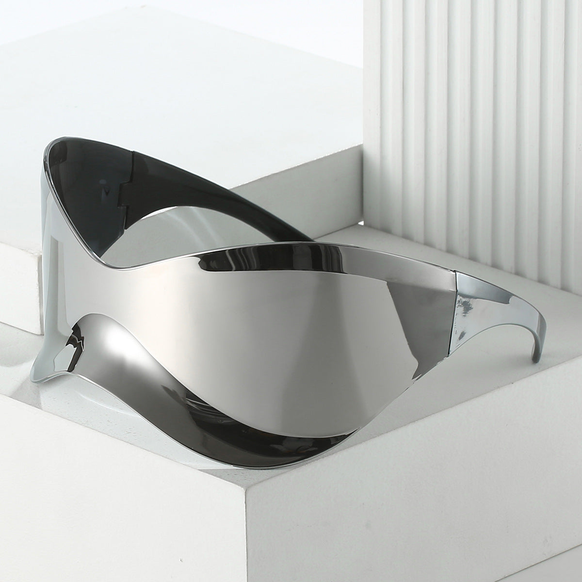 Plastic Super Large Rim Siamese Sports Sunglasses