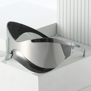 Plastic Super Large Rim Siamese Sports Sunglasses