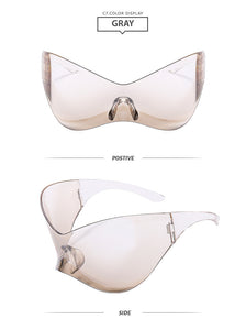 Plastic Super Large Rim Siamese Sports Sunglasses