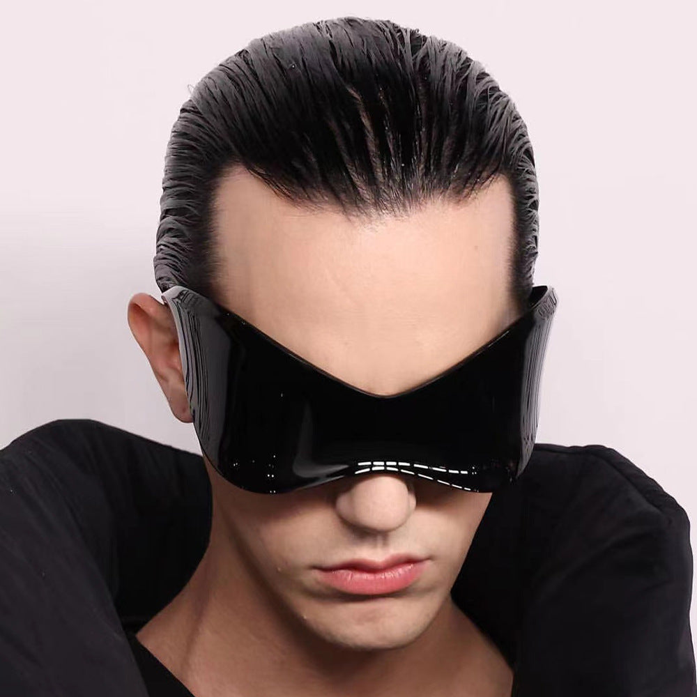 Plastic Super Large Rim Siamese Sports Sunglasses