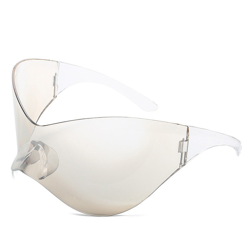 Plastic Super Large Rim Siamese Sports Sunglasses